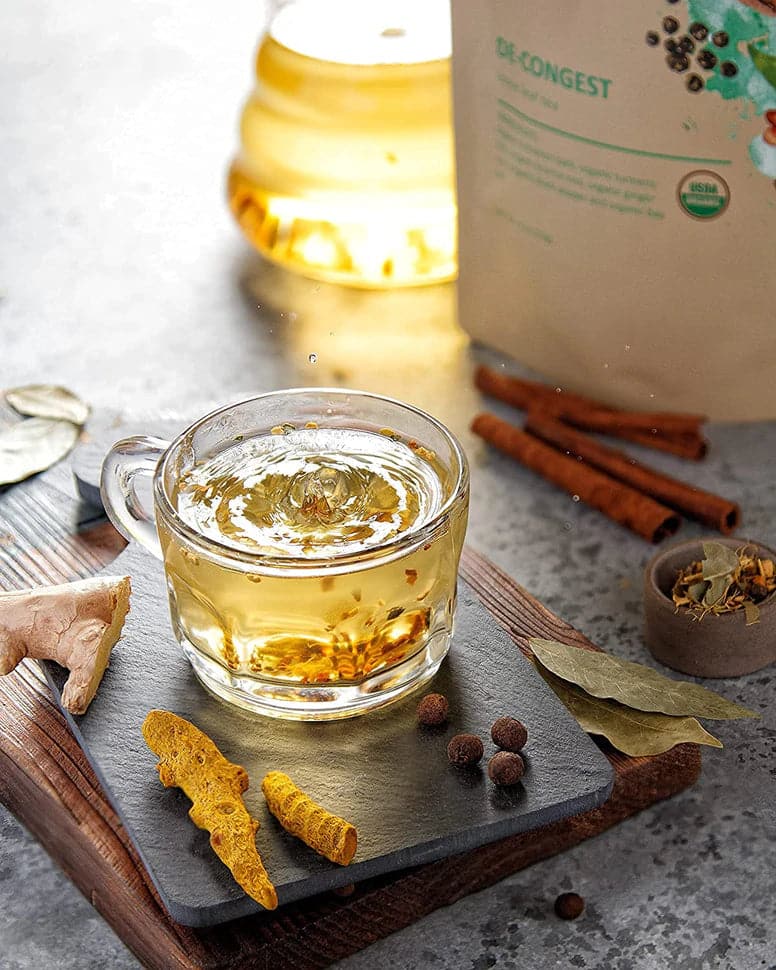 Tea Gardenika De-Congest Loose Leaf Herbal Tea, USDA Organic, Caffeine Free - 4 oz (114g)    