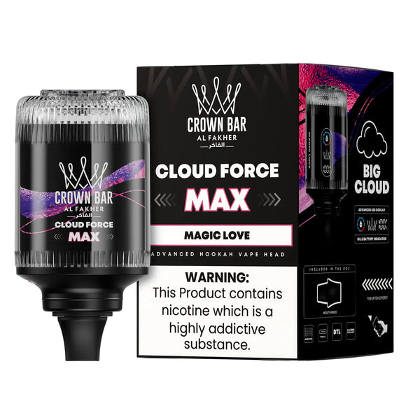 Al Fakher Crown Bar Cloud Force Max 50K E-Hookah Head Magic Love