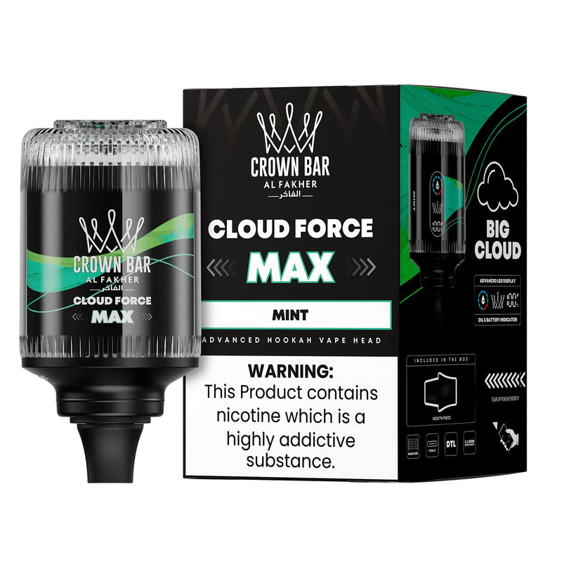 Al Fakher Crown Bar Cloud Force Max 50K E-Hookah Head Mint