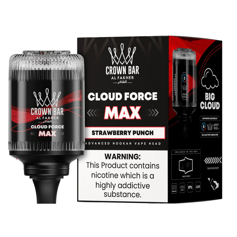 Al Fakher Crown Bar Cloud Force Max 50K E-Hookah Head Strawberry Punch