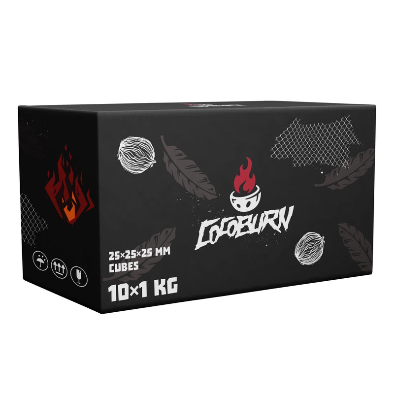 Charcoal Cocoburn Natural Hookah Coals - Cubes 25 mm Mastercase 10 kg