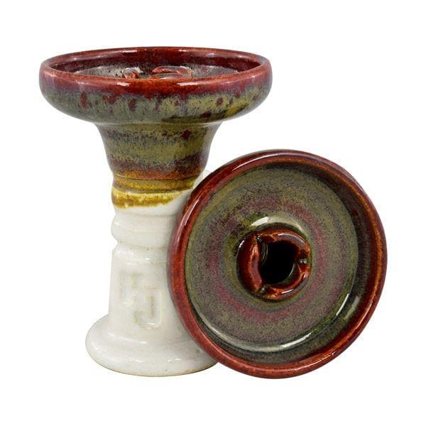 Bowl HookahJohn Trimony Hookah Bowl  Red Eye Over White  