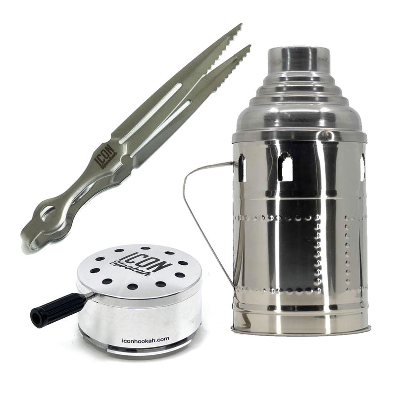 Icon Hookah Heat Management, Tongs, and Wind Cover Set (Free Gift)