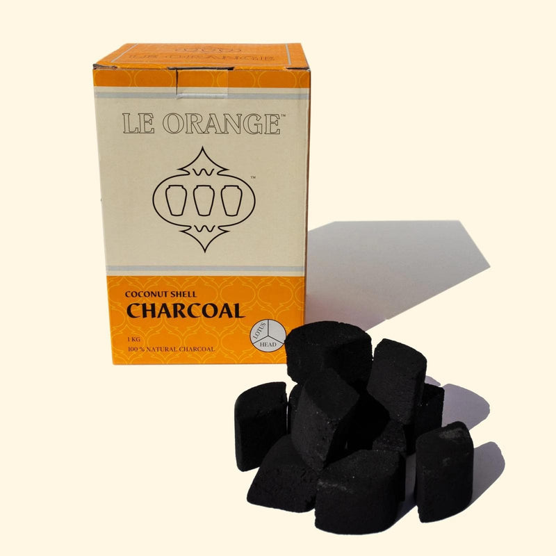 Charcoal Le Orange Natural Coconut Hookah Coals - Lotus Head    