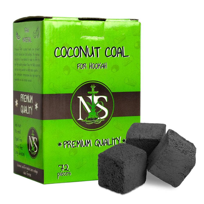 Charcoal NS Hookah Natural Coconut Coal - Cubes 72 Pieces    