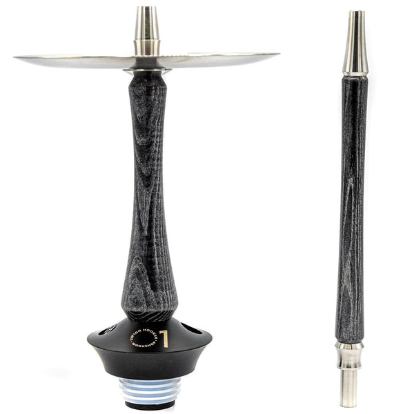 hookah Union Sleek Black Silver Hookah    