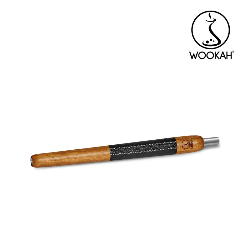Mouthpiece WOOKAH Wooden Mouthpiece IROKO Leather Black Leather