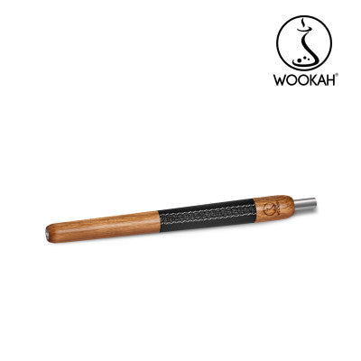 Mouthpiece WOOKAH Wooden Mouthpiece OAK Leather Black Leather