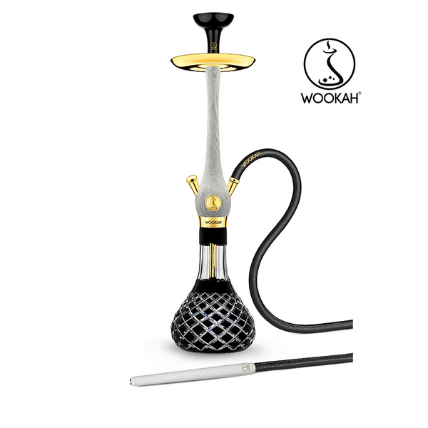 hookah Wookah 24K Gold-Plated Check Black White Nox Hookah Set