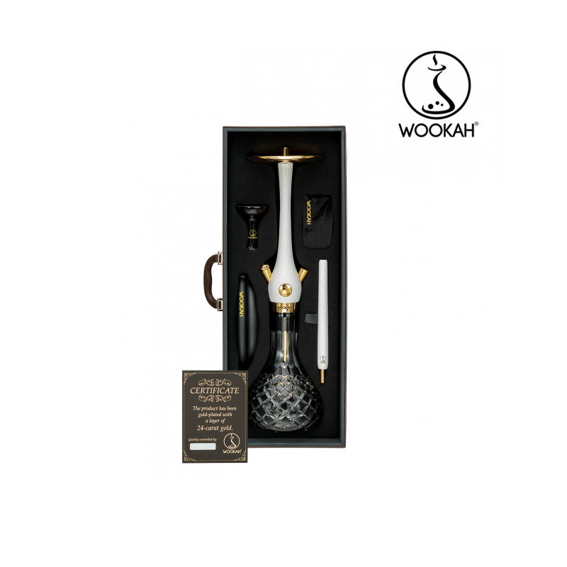 hookah Wookah 24K Gold-Plated Check Black White Nox Hookah Set