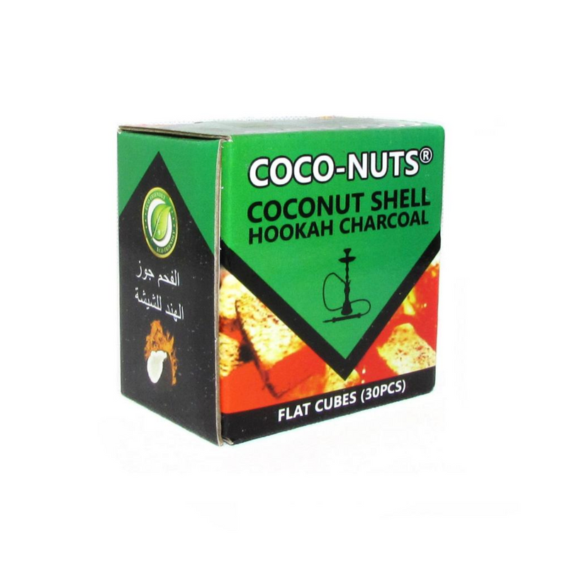 Charcoal Zebra Coco-Nuts Hookahs Coals - Flats (30 Pieces)    