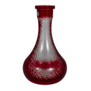 Base Drop Hookah Base Hand Cut Red-Clear