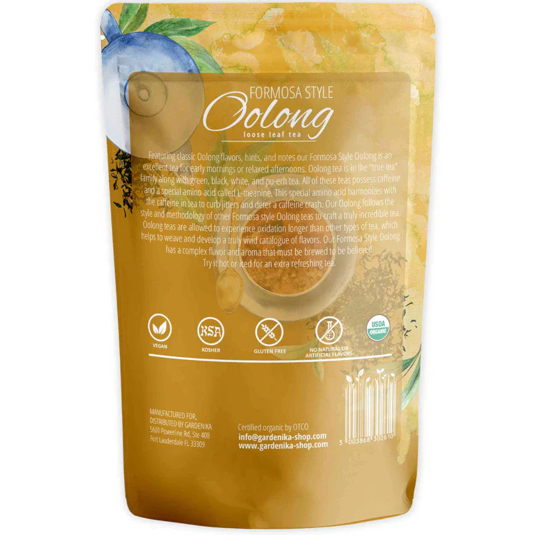 Tea Gardenika Oolong Green Tea, Loose Leaf, USDA Organic, 55+ Cups – 4 Oz (113g)    