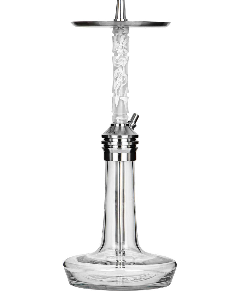 Moze Varity Lounge Hookah - Silver - Clear - Wavy Frosted