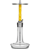 hookah Moze Varity Lounge Hookah Silver - Clear - Wavy Yellow