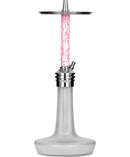 Moze Varity Lounge Hookah - Silver - Frosted - Wavy Pink