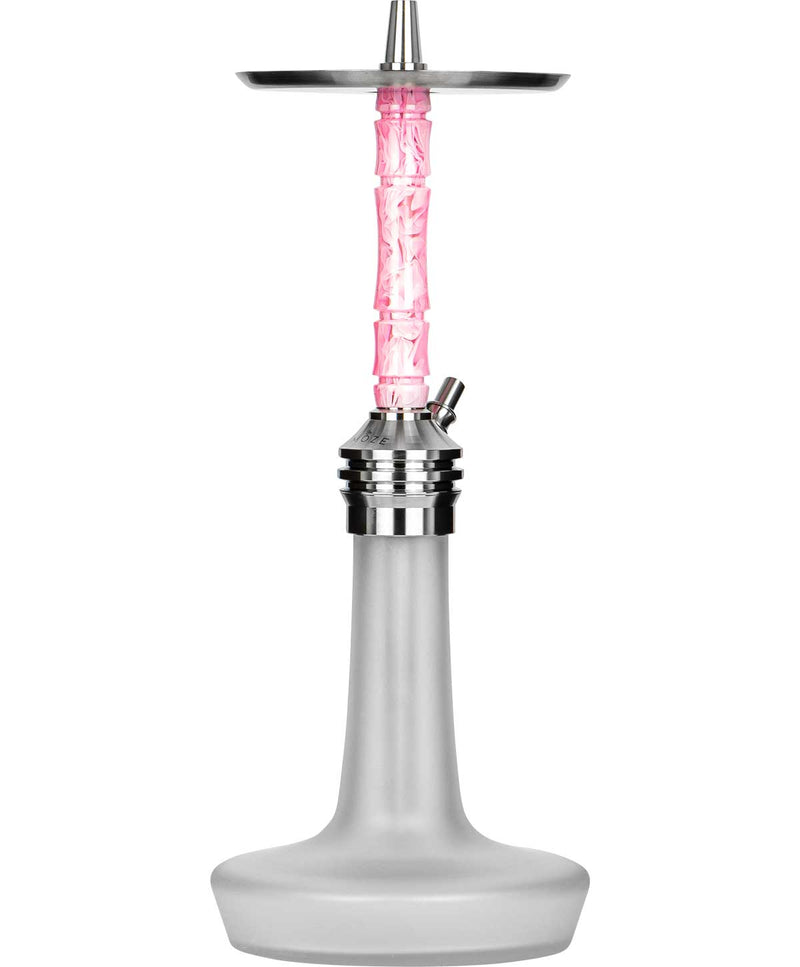 Moze Varity Lounge Hookah - Silver - Frosted - Wavy Pink