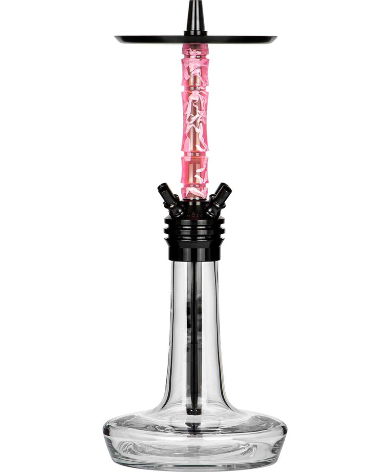 hookah Moze Varity Squad Hookah  Black - Clear - Wavy Pink  