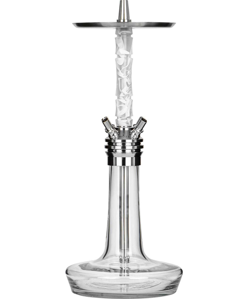 hookah Moze Varity Squad Hookah  Silver - Clear - Wavy Frosted  