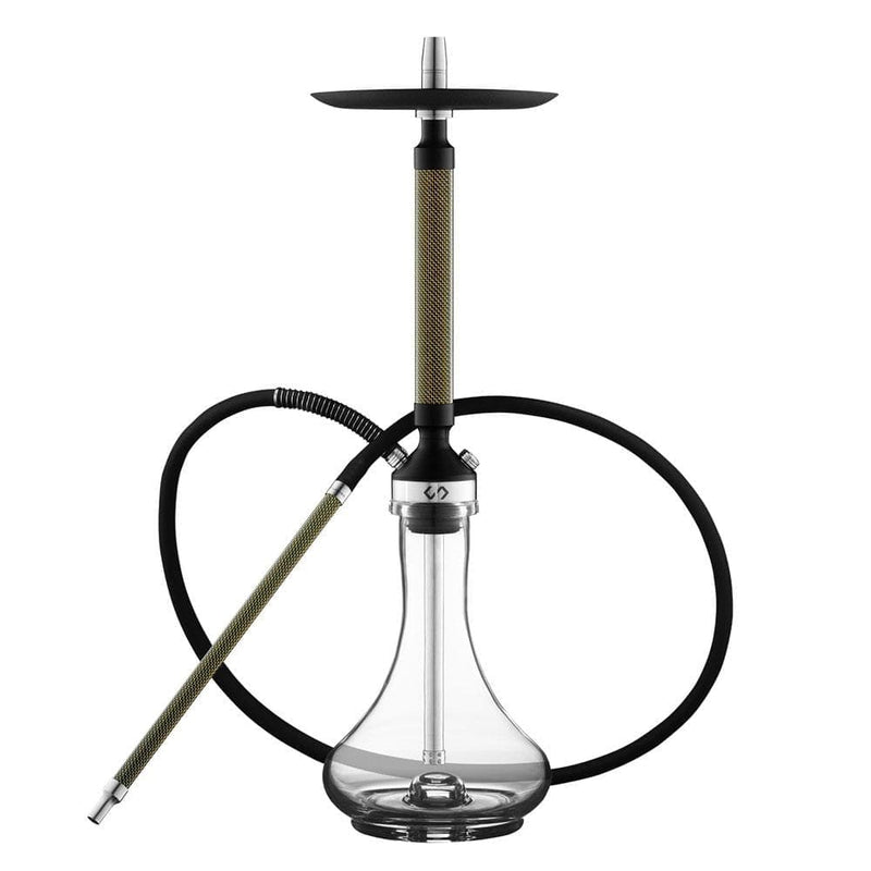 hookah Conceptic Design Carbon Hookah  Gold With Glass Base 