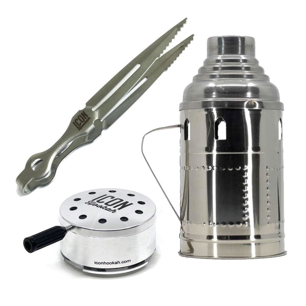  Icon Hookah Heat Management, Tongs, and Wind Cover Set (Free Gift)    