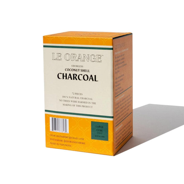 Charcoal Le Orange Natural Coconut Hookah Coals - Large Cubes - 72 Pieces    
