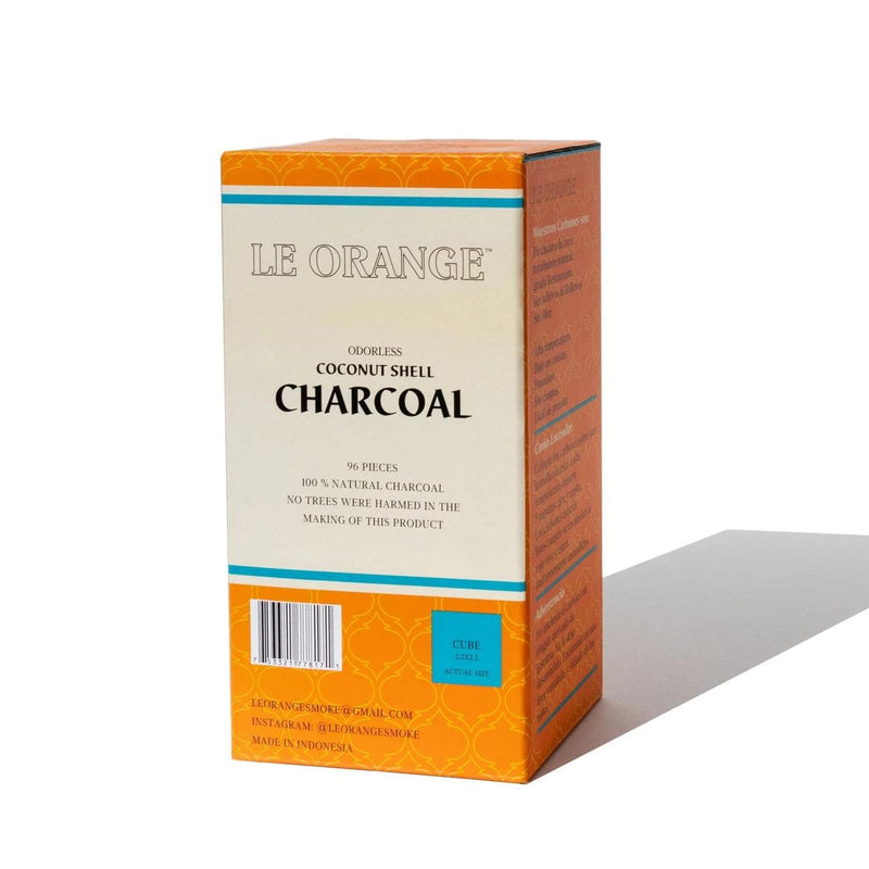 Charcoal Le Orange Natural Coconut Hookah Coals - Small Cubes - 96 Pieces    