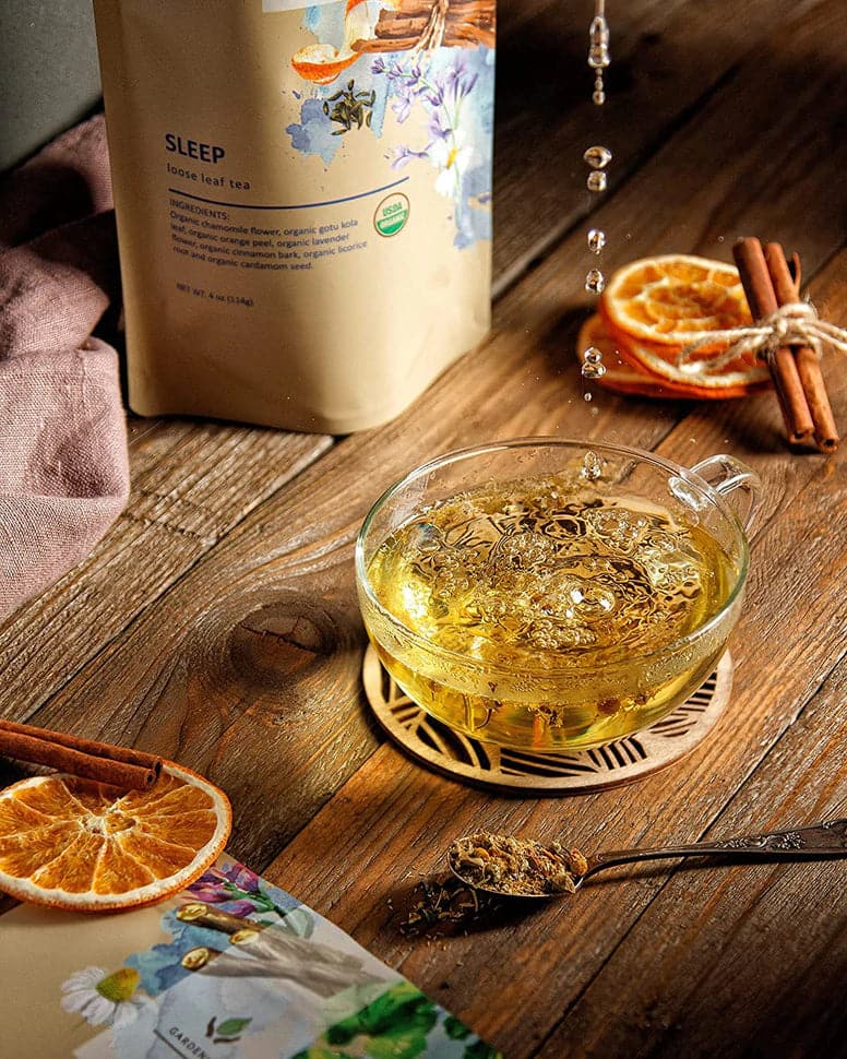 Tea Gardenika Sleep Loose Leaf Herbal Tea, USDA Organic, Caffeine Free - 4 oz (114g)    