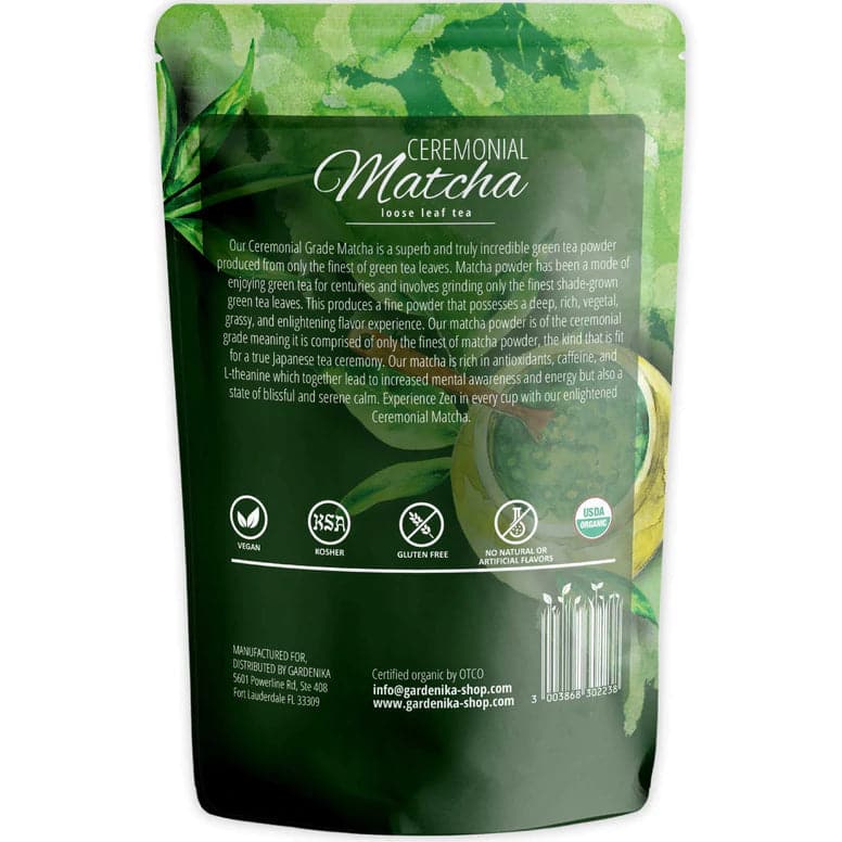  Gardenika Ceremonial Grade Matcha Green Tea Powder, USDA Organic, 55+ Servings – 4 Oz (113g)    