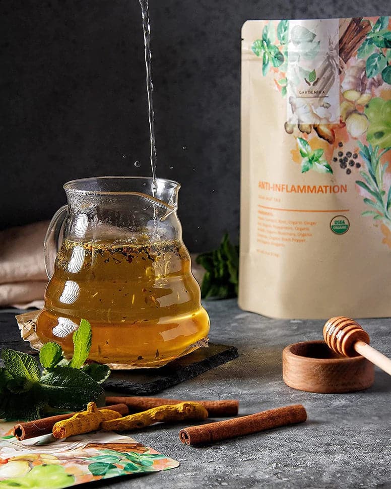 Tea Gardenika Anti-Inflammatory Loose Leaf Herbal Tea, USDA Organic, Caffeine Free - 4 oz (114g)    